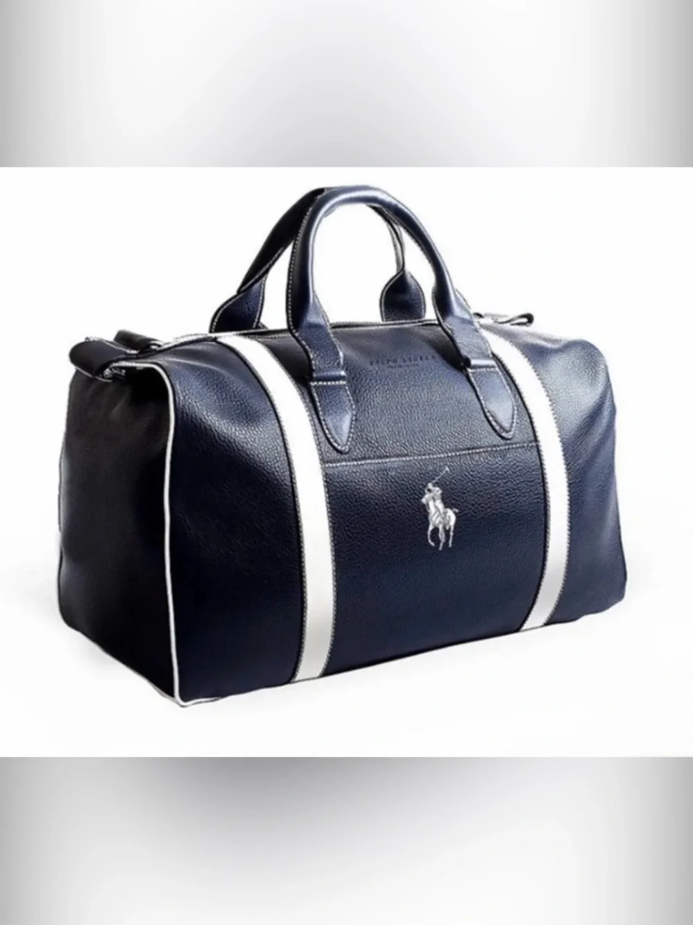 Polo Ralph Lauren large Faux Leather duffel bag gym bag carry all bag travel bag